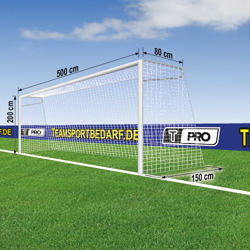 Youth football goal net (black -white) 5 x 2 m / 4 mm PP, 80/150 cm