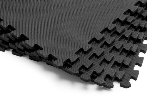 Zwarte puzzelmat - non-slip, gemakkelijk te reinigen en geluiddempend