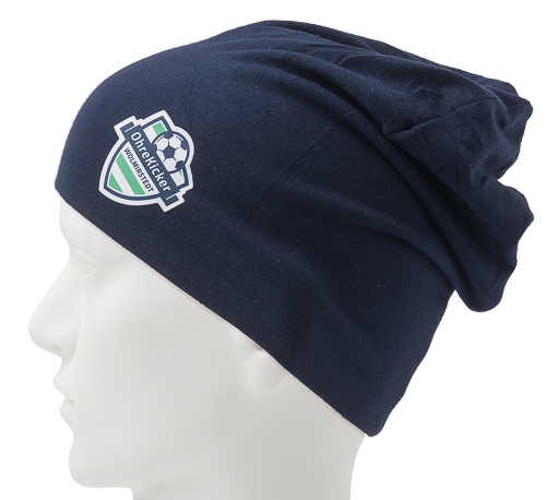 High quality jersey-beanies with prints make the difference!